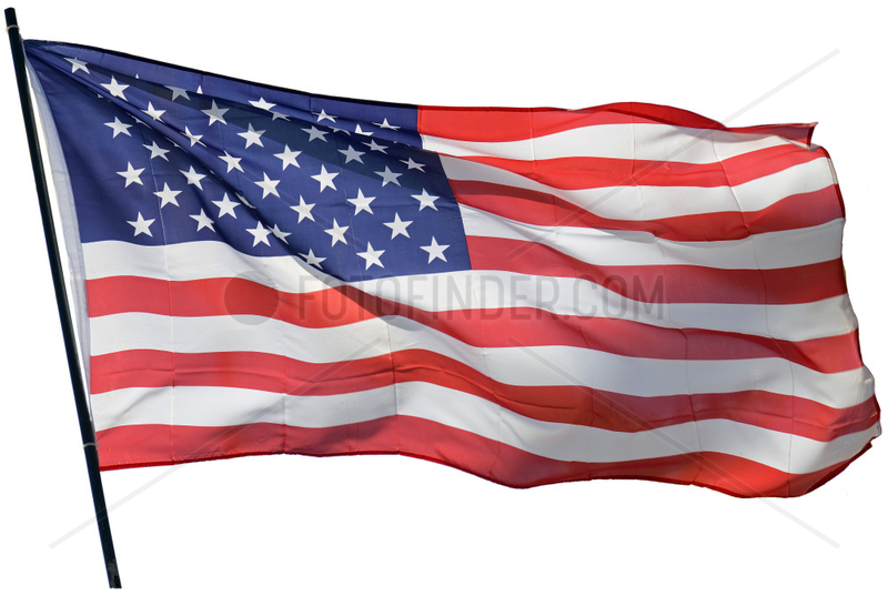 US-Fahne flattert im Wind