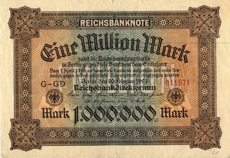 Eine mIllion Mark,  Inflation 1923