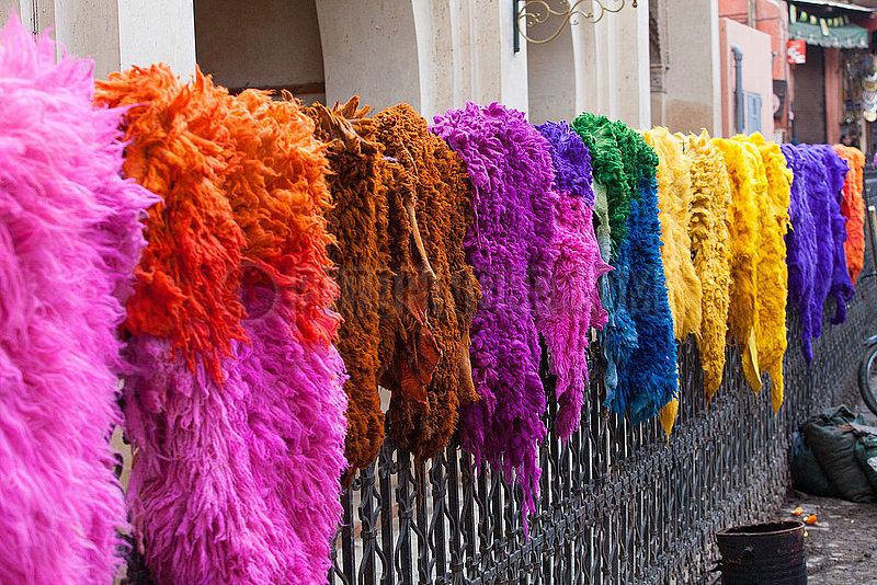 Sheep furs drying in Medina - Marrakesh