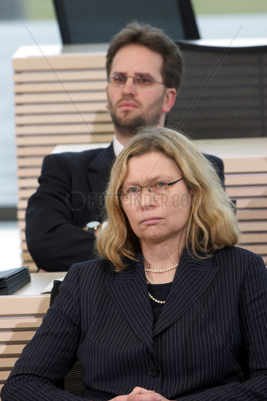 Anne Luetkes und Klaus Mueller,  Gruene,  im Kieler Landtag