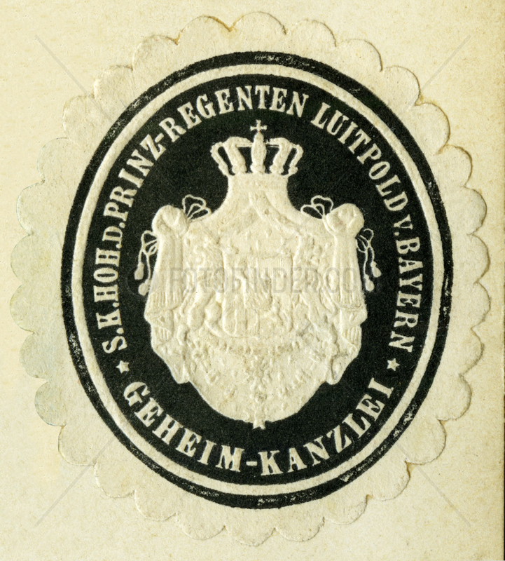 Dienstsiegel der Geheimkanzlei von Prinzregent Luitpold v. Bayern,  1898
