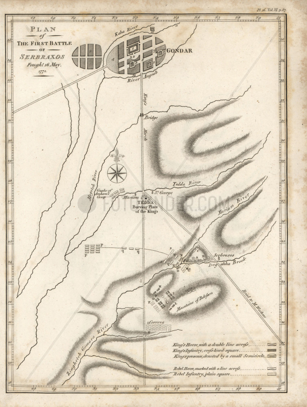  Battle of Serbraxos from Bruce's Travels to Discover the Source of the Nile,  1790. 
