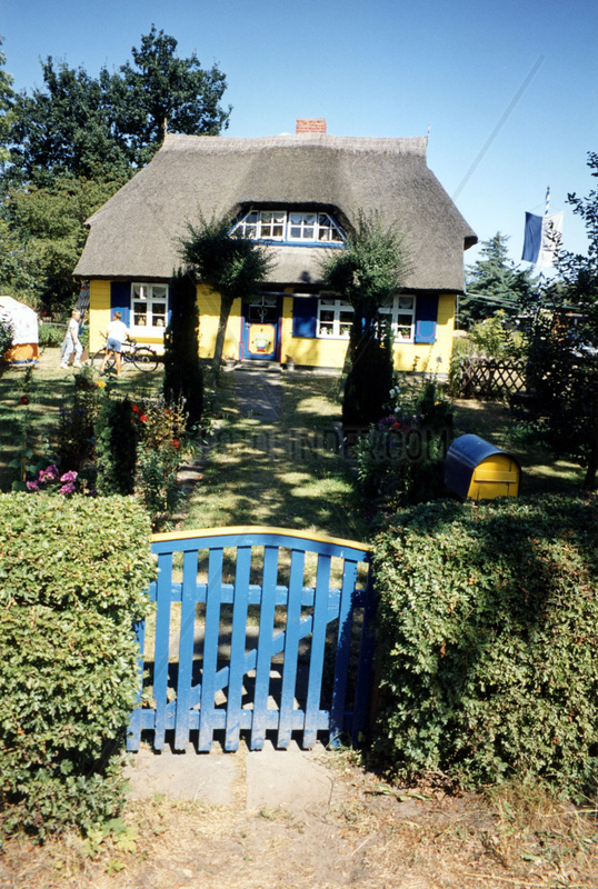 Reedhaus mit Vorgarten