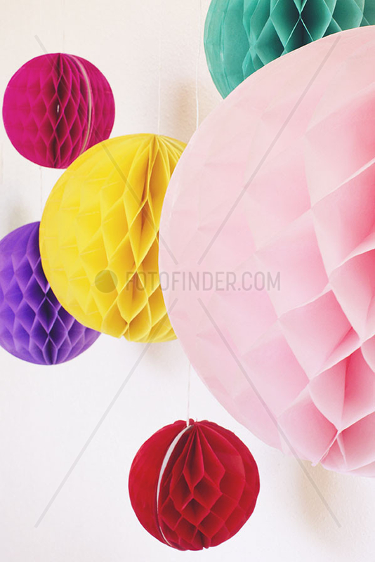 Colorful tissue paper pompoms