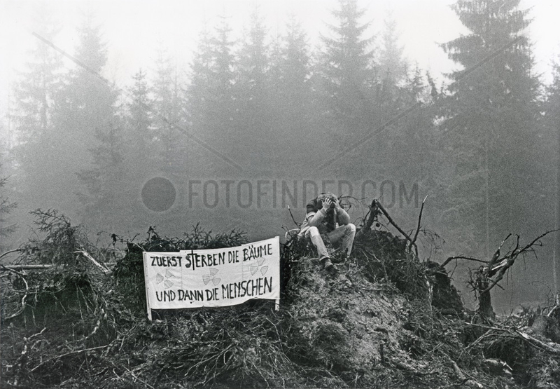 Protest gegen das Waldsterben,  1986