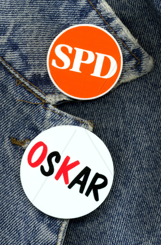 Oskar Lafontaine,  SPD,  alte Buttons