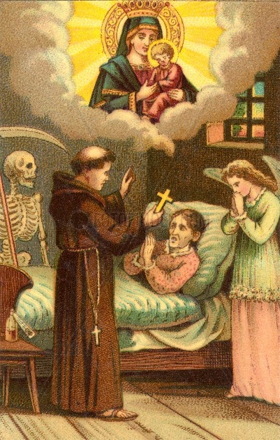 alte Frau auf dem Sterbebett,  um 1860