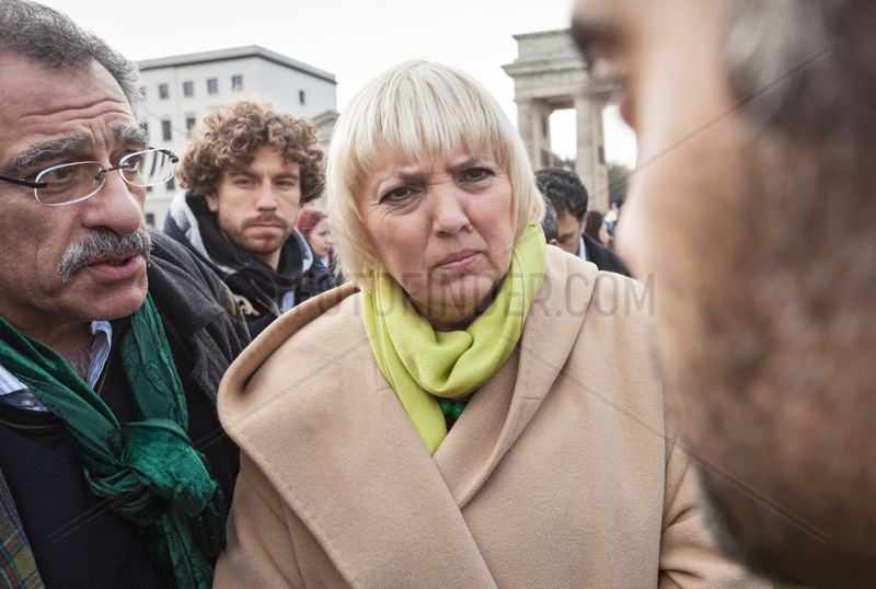 Berlin,  Deutschland,  Claudia Roth,  Buendnis 90/Die Gruenen,  beim Refugee Hungerstreik