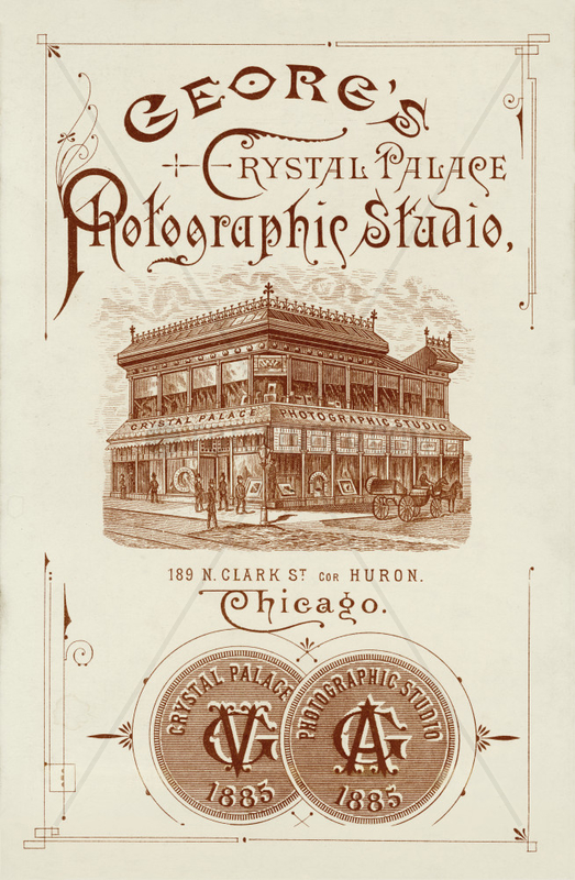 Werbung fuer ein Fotostudio in Chicago,  1885