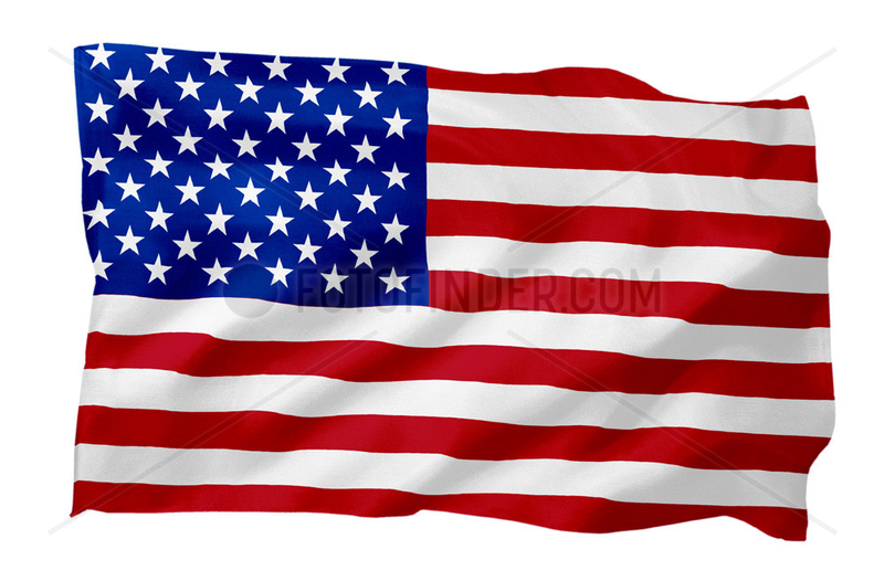 Fahne der USA (Motiv A; mit natuerlichem Faltenwurf und realistischer Stoffstruktur)