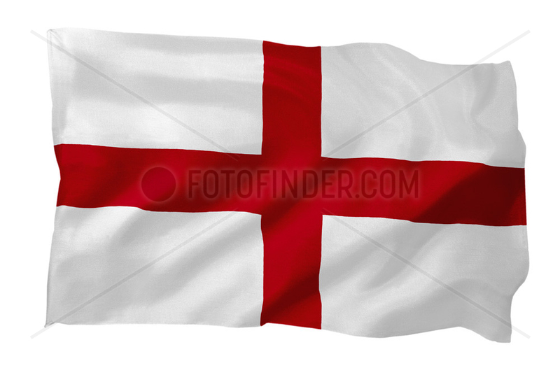 Fahne von England (Motiv A; mit natuerlichem Faltenwurf und realistischer Stoffstruktur)