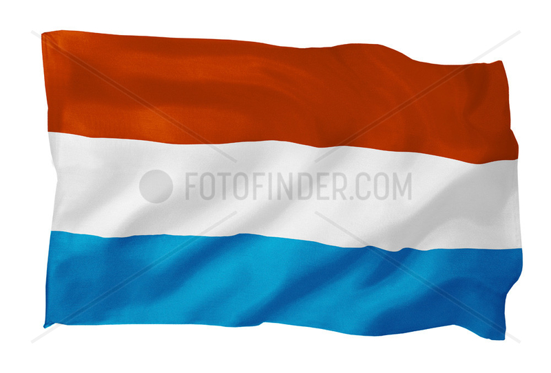 Fahne von Luxemburg (Motiv B; mit natuerlichem Faltenwurf und realistischer Stoffstruktur)