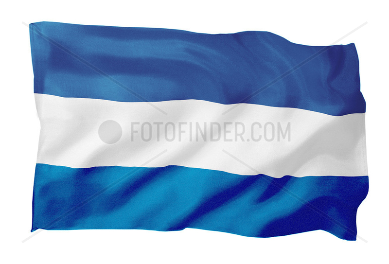 Fahne von El Salvador (Motiv B; mit natuerlichem Faltenwurf und realistischer Stoffstruktur)