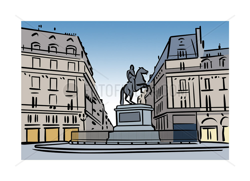 Illustration of Place des Victoires,  Paris,  France