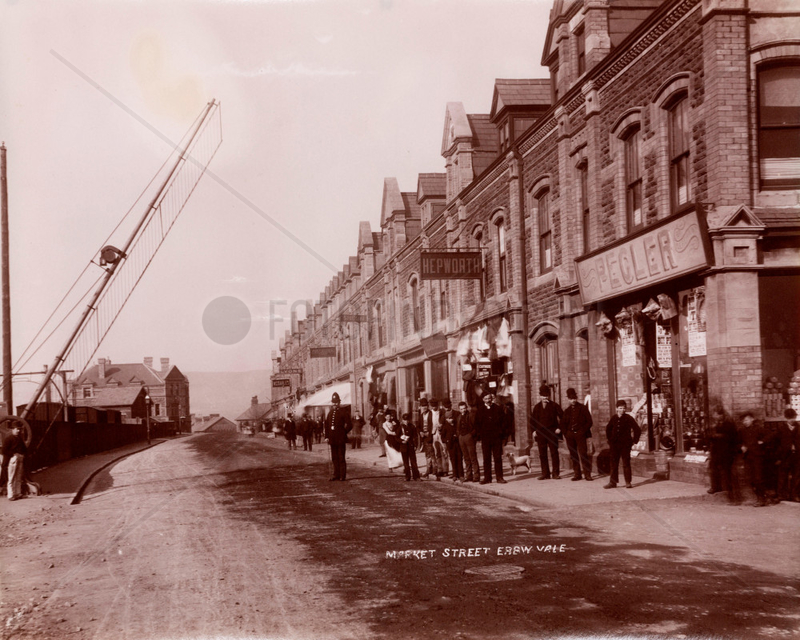 Market street,  Ebbw Vale,  Blaenau Gwent,  Wales,  1880-1895.