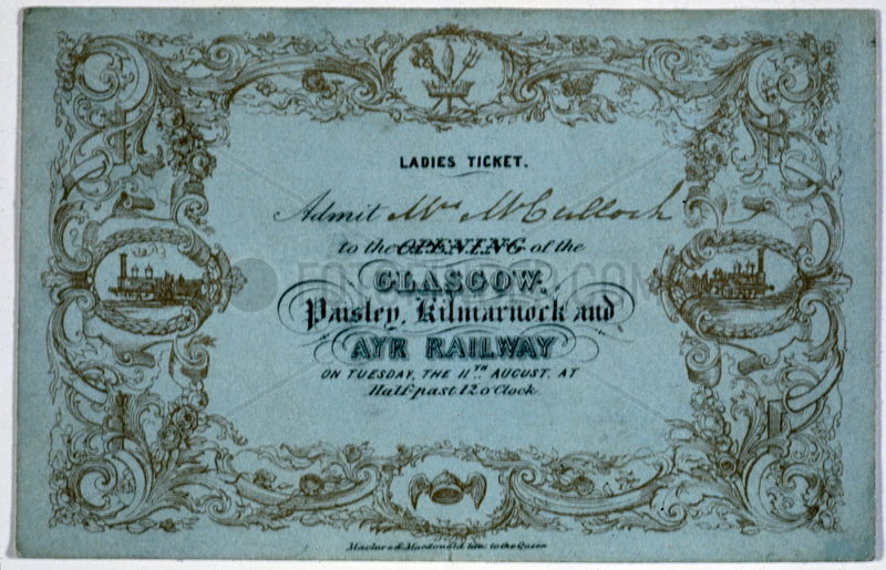 Ladies ticket,  1840.