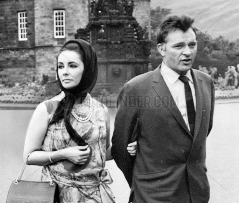 Elizabeth Taylor and Richard Burton,  Edinburgh,  July 1963.