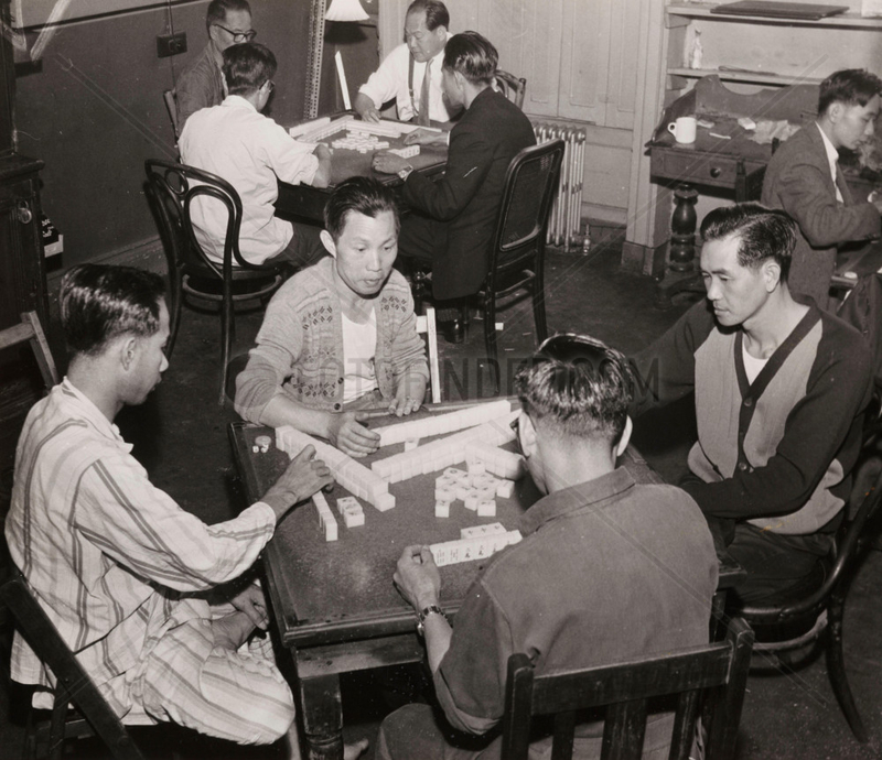 Chinese seamen playing Mahjong,  2 August 1962.