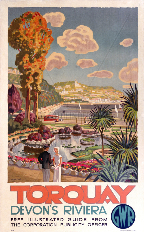 'Torquay,  Devon's Riviera',  GWR poster,  1930s.