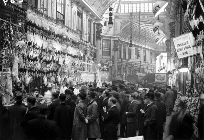 Leadenhall Market during the Christmas period,  19 December 1932.