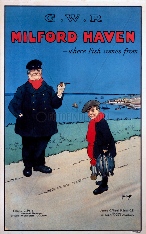 ‘Milford Haven - Where Fish Comes From’,  GWR poster,  c 1925.