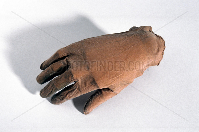 Silk inner glove,  c 1932-1933.