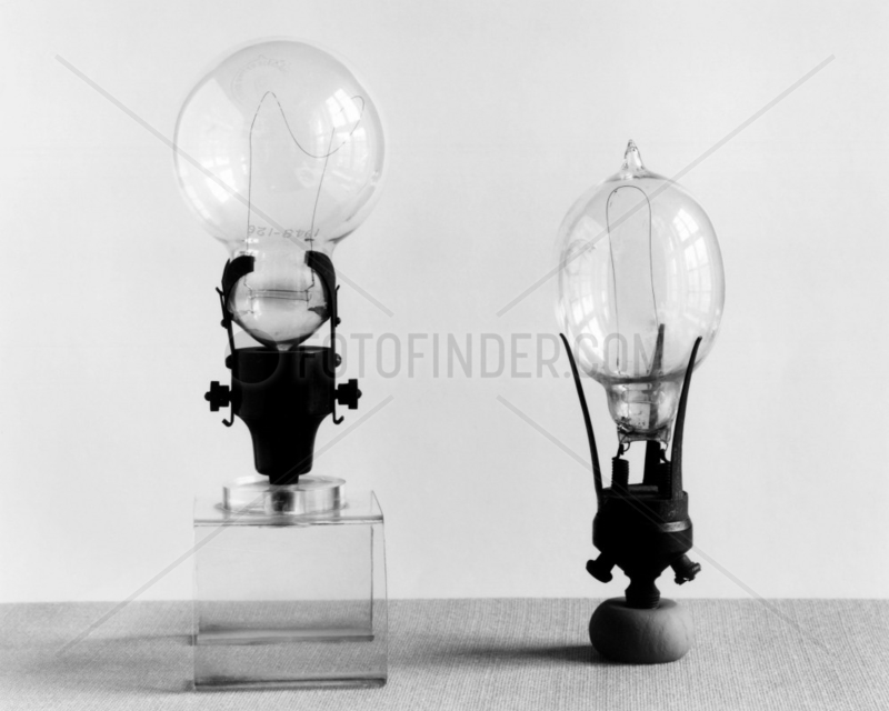 Two Ediswan type lamps,  c 1890.