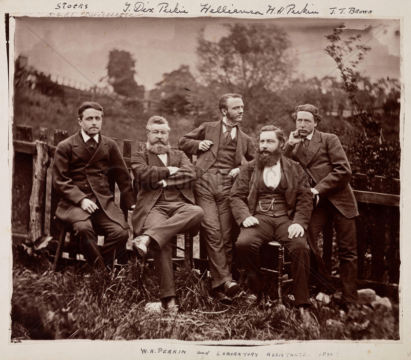 Sir William Henry Perkin,  English chemist,  with colleagues,  c 1870.