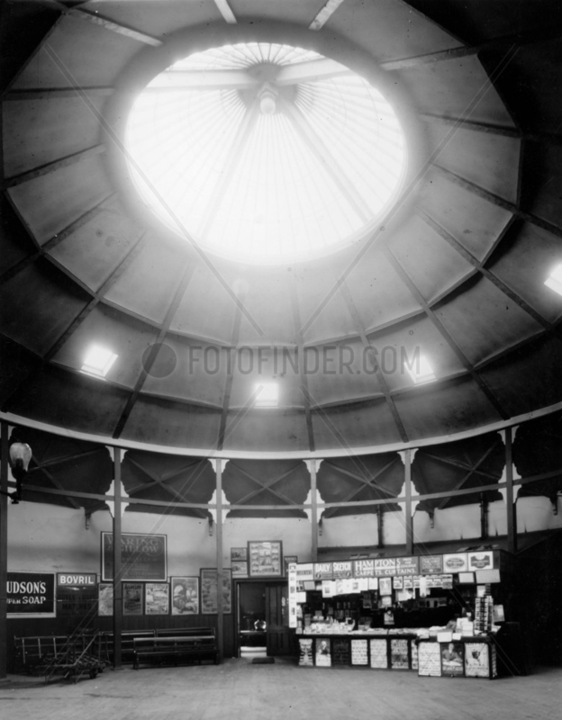 Dome at Norwich Victoria Station,  1913. Man