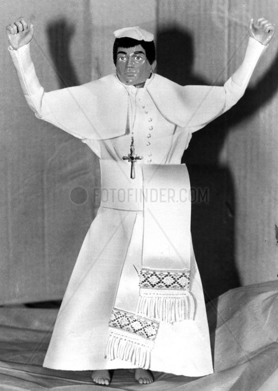 Action Man in pope outfit,  March 1982.