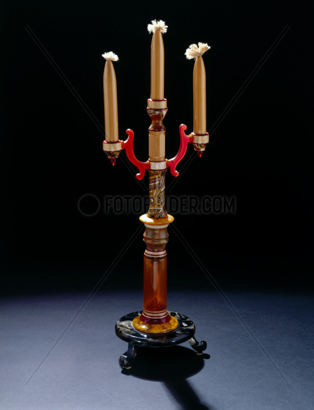 Plastic candlesticks,  probably French,  c 1925.