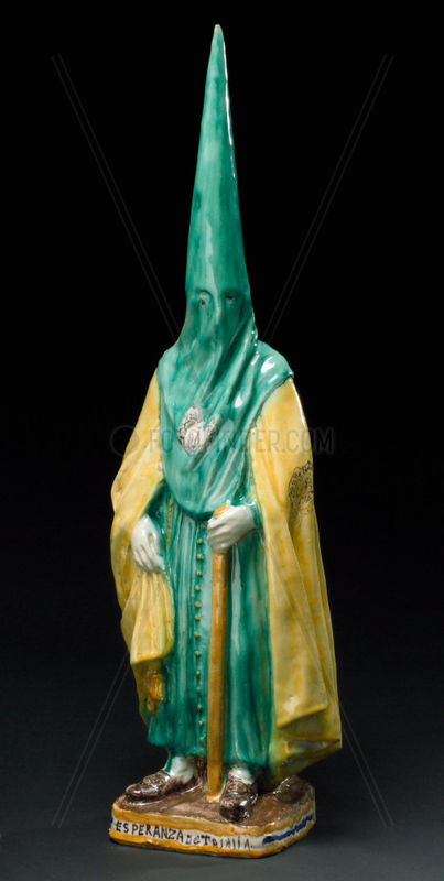 Ceramic statue of Spanish Inquisitor,  Spanish,  1860-1935.