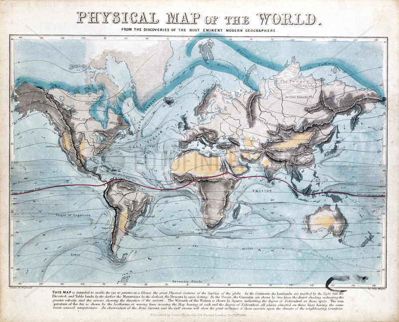 'Physical map of the World’,  1849.