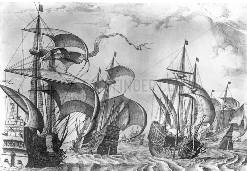 Spanish carracks and galleons,  1561.