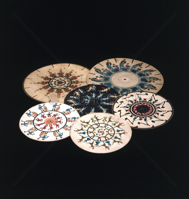 Phenakistoscope discs,  c 1830.
