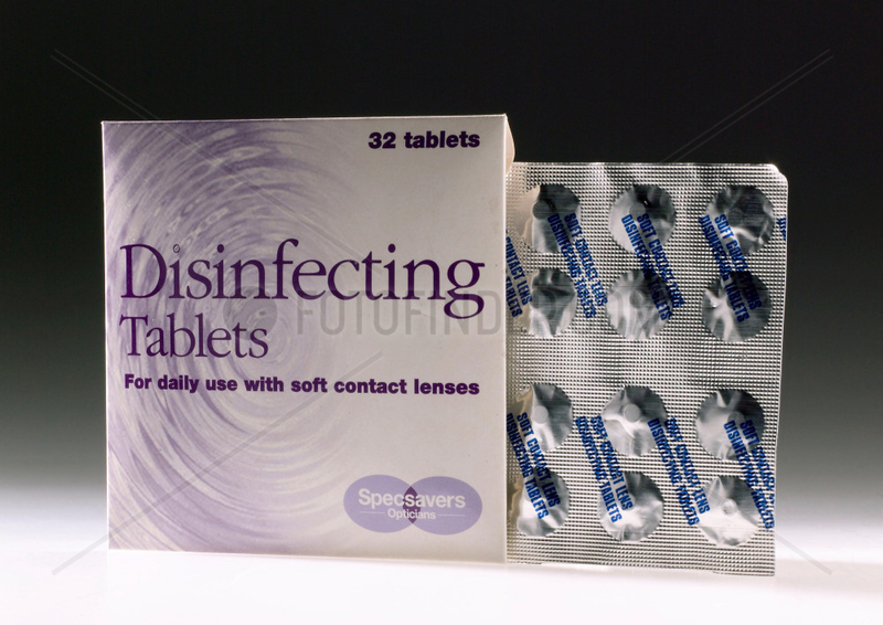 Contact lens disinfecting tablets for soft contact lenses,  1999.