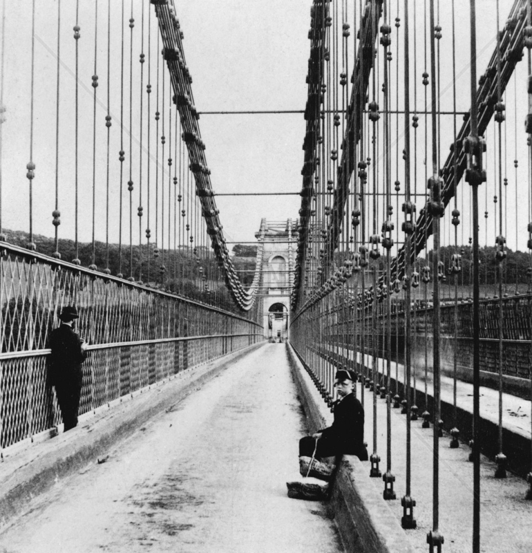 View of Menai suspension bridge,  (Anglesey