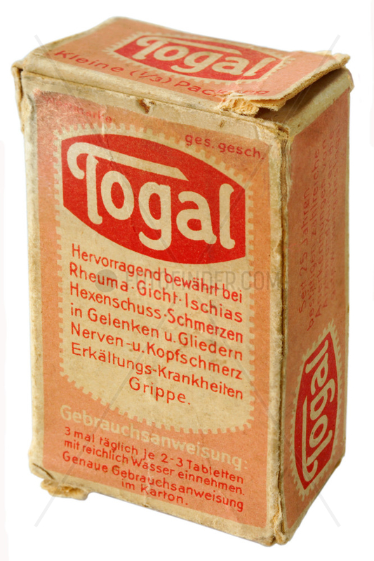 sehr fruehe Togal-Packung,  um 1926