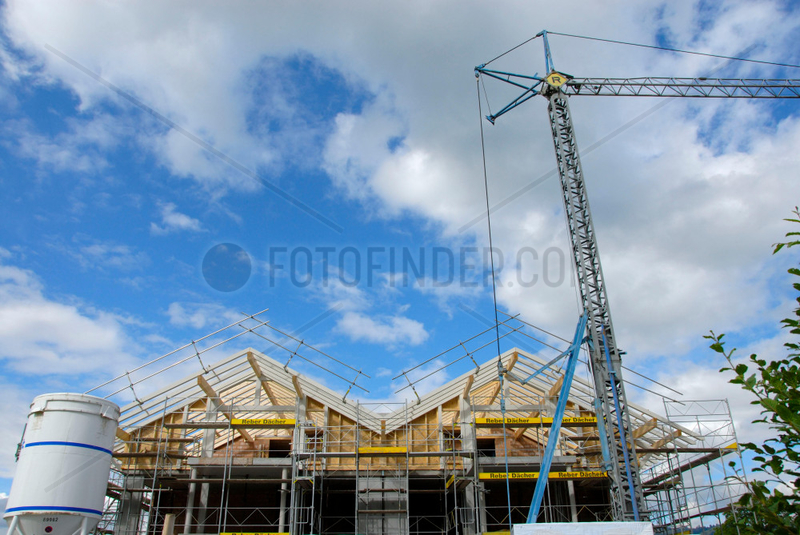 Hausbaustelle in der Schweiz.
