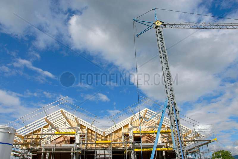 Hausbaustelle in der Schweiz.