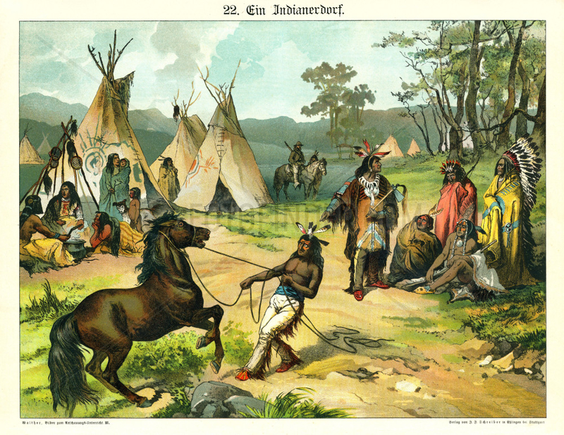 Indianerdorf,  Illustration,  1885
