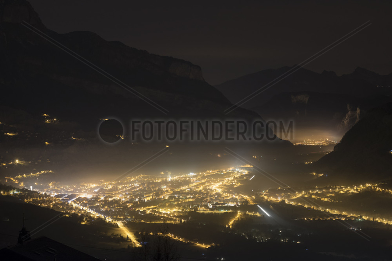 Atmospheric pollution above Sallanches,  Arve valley,  Hautes-Savoie,  Alps,  France