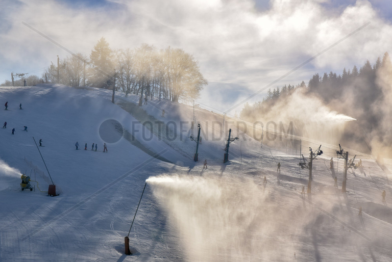 Snowmaking,  Autrans ski resort,  Meaudre,  Massif du Vercors,  Alps,  France