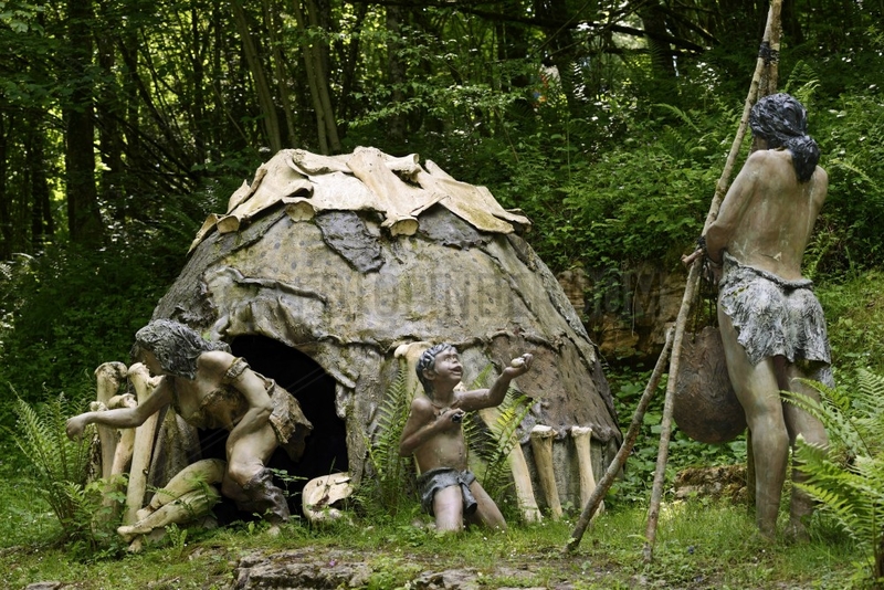 Ukrainian Mammoths hunters Hut,  Upper Paleolithic ,  Prehistoric Park,  Dino Zoo ,  Charbonnières -les-Sapins ,  Franche -Comté ,  France