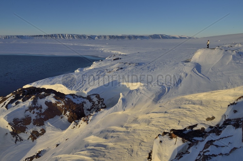Kap Hope,  Greenland,  the frozen Hurry fjord in the background