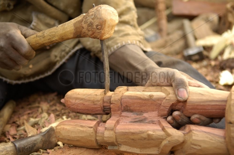 Craftsman carving wood Country Dogon Mali