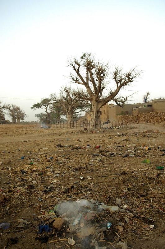 Garbage dump in a Malian village