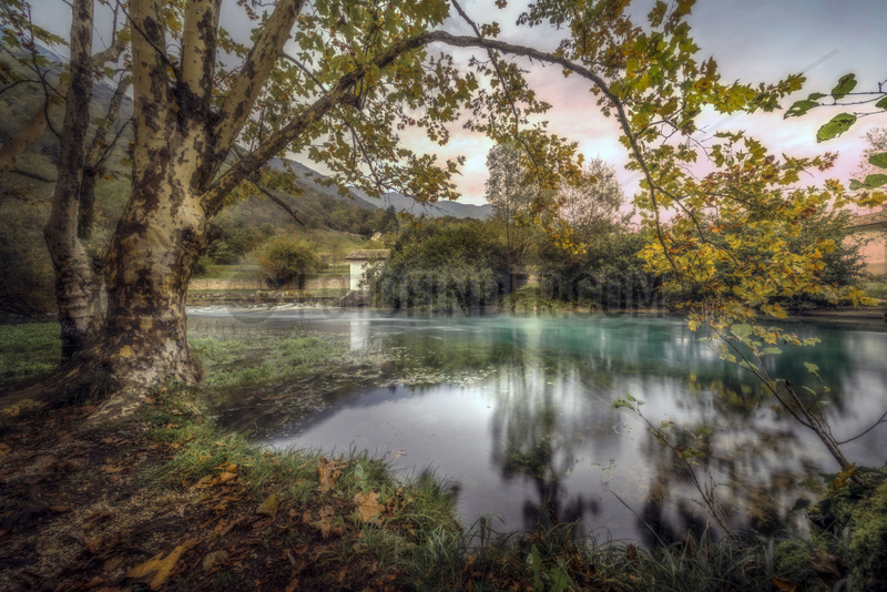 Autumn colors in the wellspring,  La Santissima,  Polcenigo,  Pordenone,  Italy