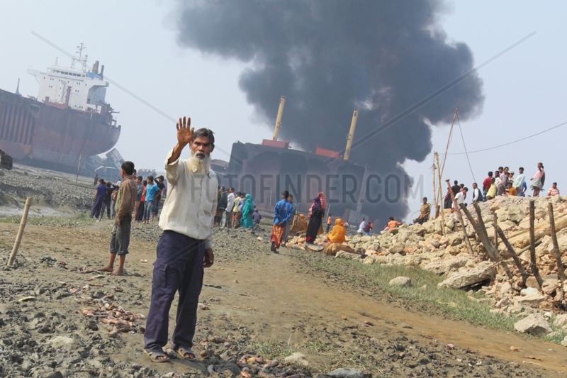 Explosion on a ship breaking yards in Bangladesh