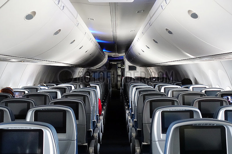 Minneapolis,  USA,  leere Sitze in einer Flugzeugkabine